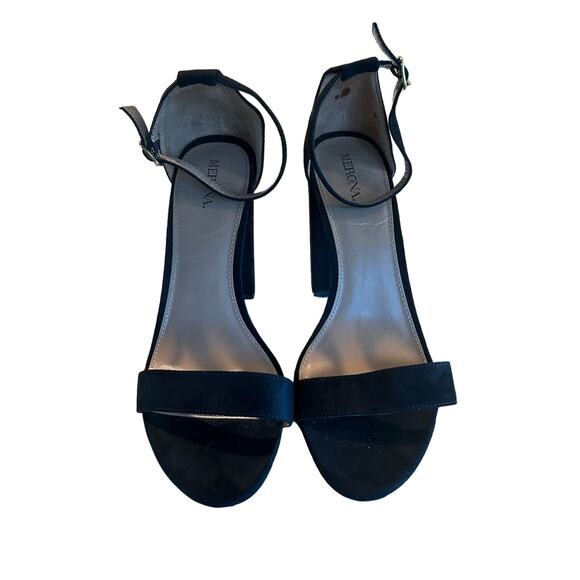 Merona LuLu Block Heels Open Toe Block Heel Womens Size 9.5 - Picture 2 of 9